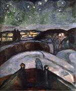 Edvard Munch Starry Night oil painting artist